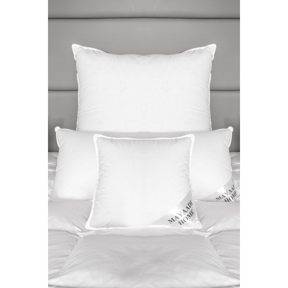 MA117 Kopfkissen 55x55cm Federn Natur Kissen Füllung 100% Gänsefedern 700 Gramm