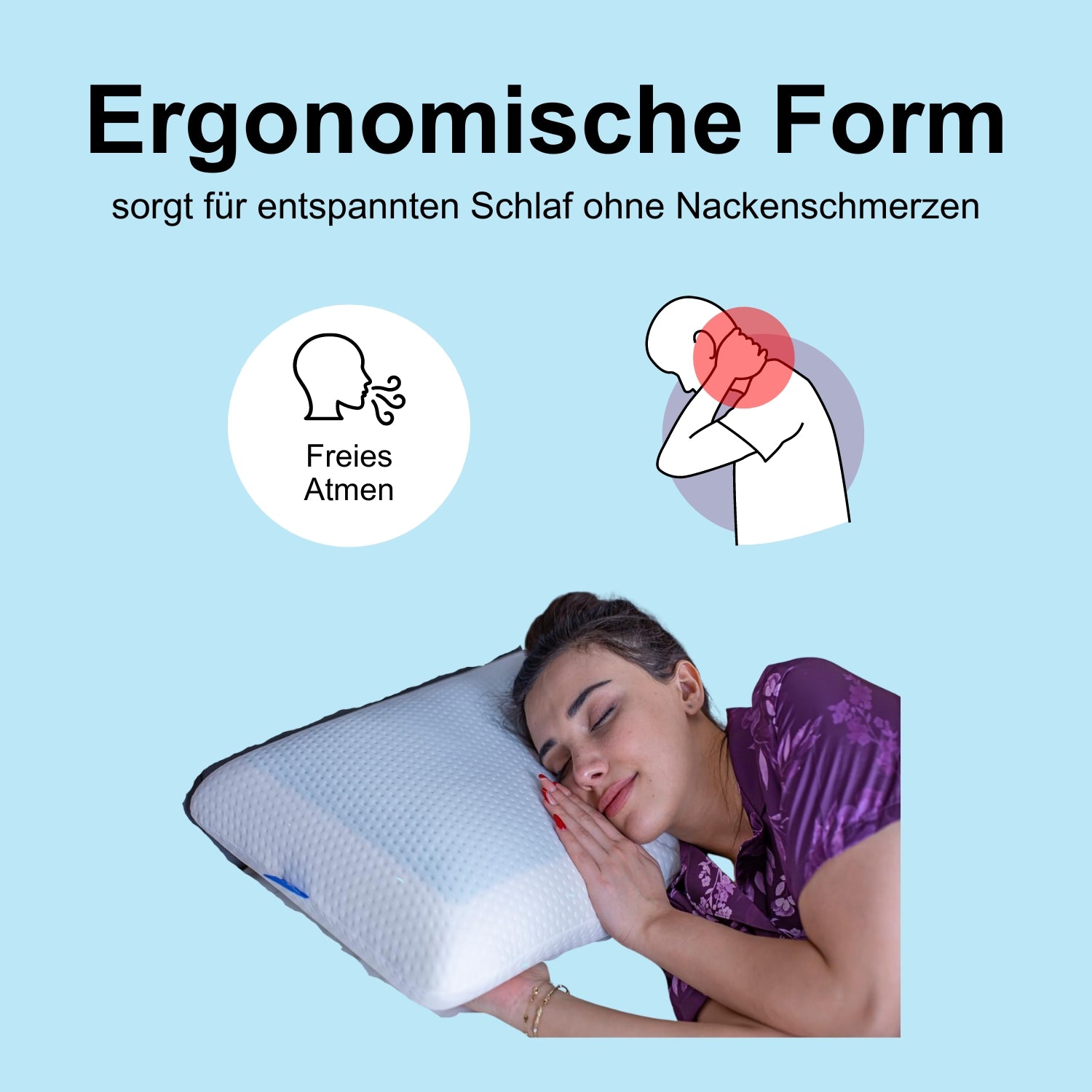 Memory Orthopädisches Kissen mit Gel - 60x40x15cm - gegen Nackenschmerzen - Visco Memory Foam – NY5-07K