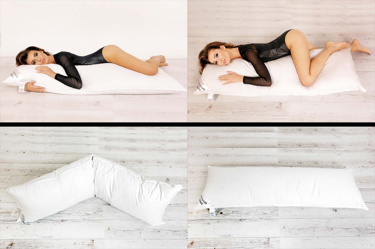 MA19 Seitenschläferkissen 100% Natur Daunen Schwangerschaftskissen 145x40cm 2000gr